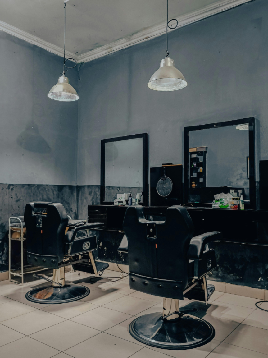 美容室の店内